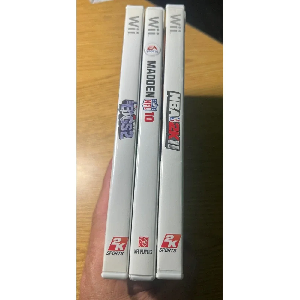 Nintendo Wii Sports Game Lot NBA 2K11 Madden NFL 10 The Bigs 2 Bundle